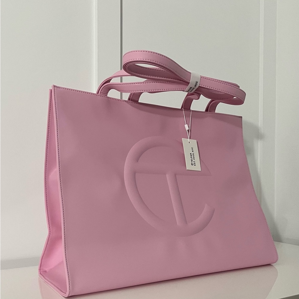 Telfar Large bubblegum shopping bag 
Item TF-012-BG-L